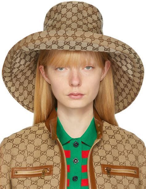 gucci brimless hat|gg canvas wide brim hat.